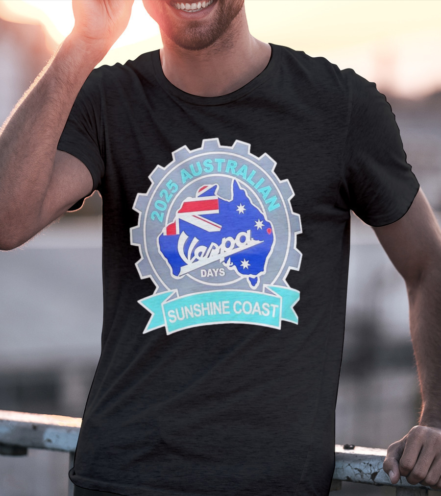 2025 Australian Sunshine Coast Vespa Days Australia Flag T-Shirt