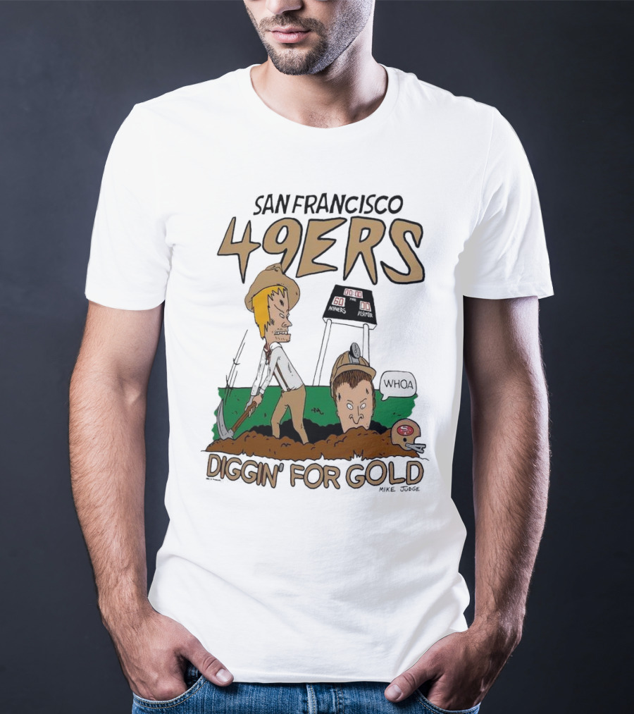 San Francisco 49ers Diggin' For Gold NFL X Beavis And Butt-Head T-Shirt