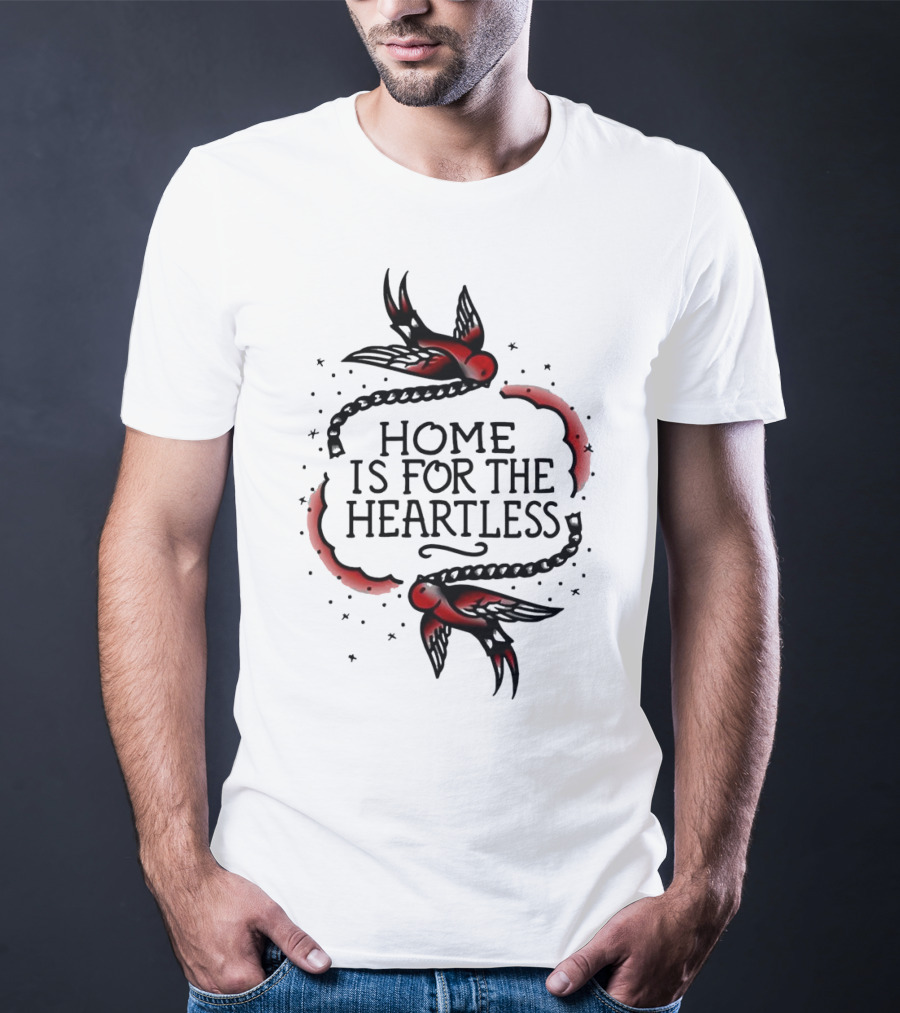 Home Is For The Heartless Red Swallows And Chain T-Shirt