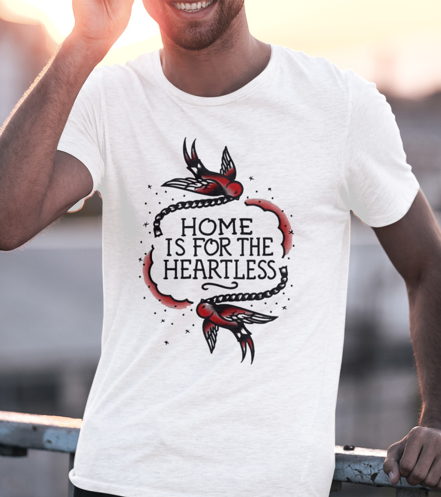 Home Is For The Heartless Red Swallows And Chain T-Shirt