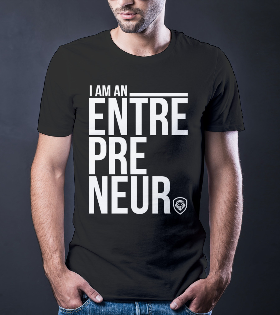 I Am An Entrepreneur Lion Shield Badge T-Shirt