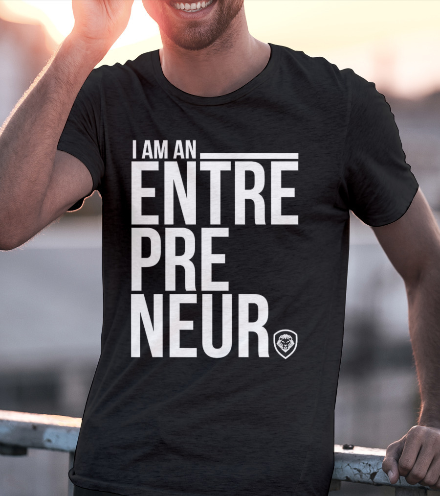I Am An Entrepreneur Lion Shield Badge T-Shirt