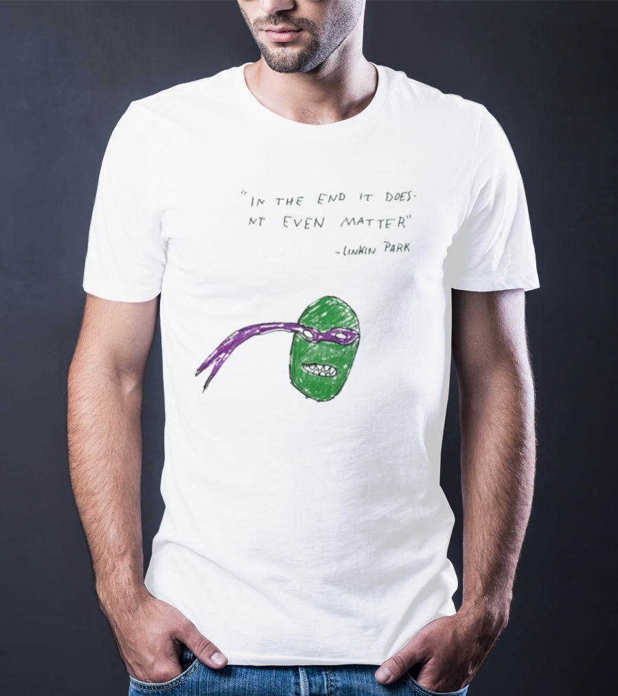 Linkin Park In The End It Does Nt Even Matter Green Mask Purple Band T-Shirt