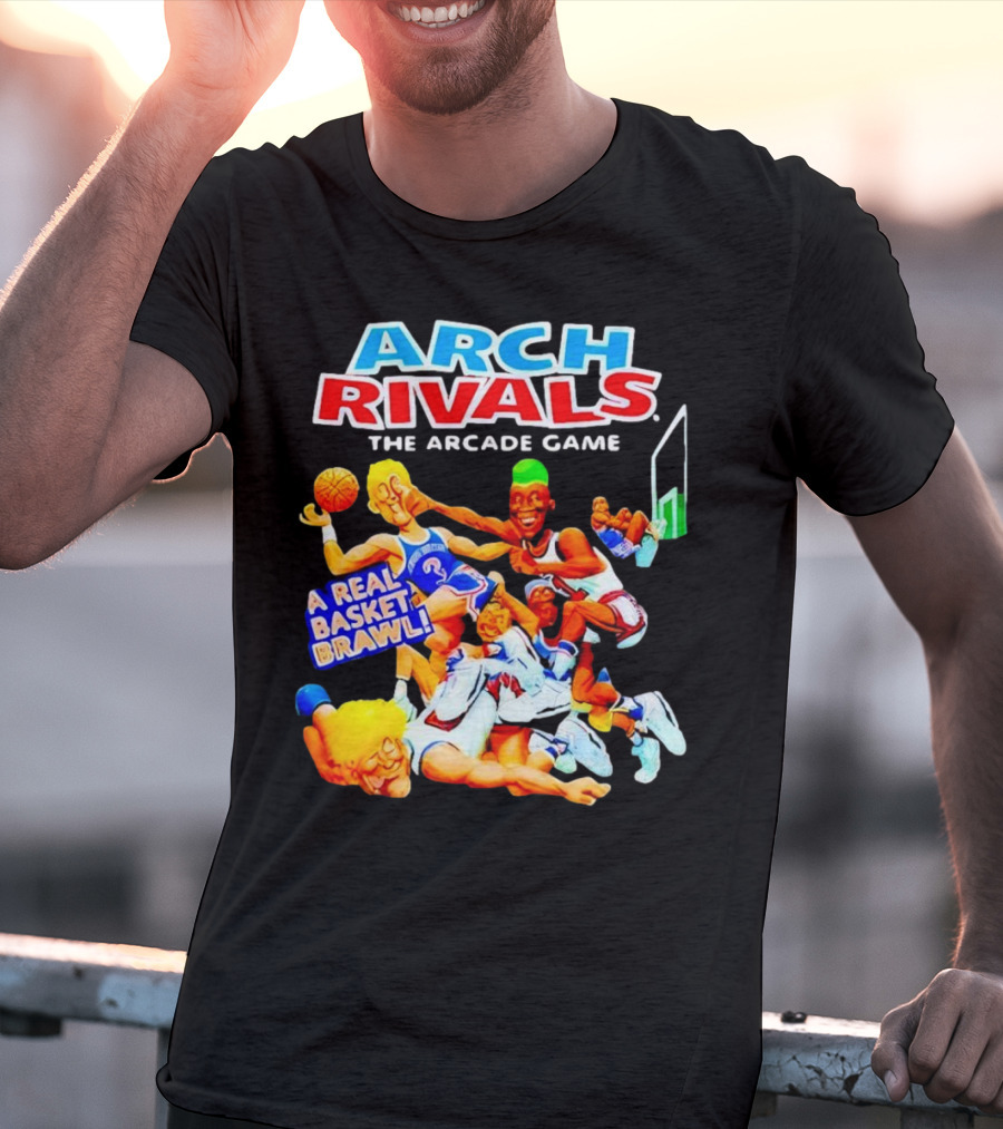 Arch Rivals Arcade Game A Real Basket Brawl Action Scene T-Shirt