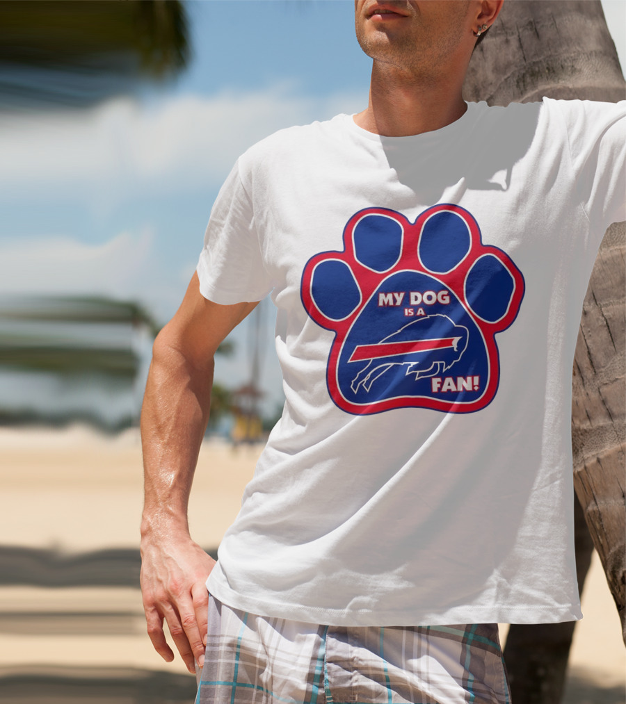 Buffalo Bills My Dog Is A Fan Paw Prints T-Shirt