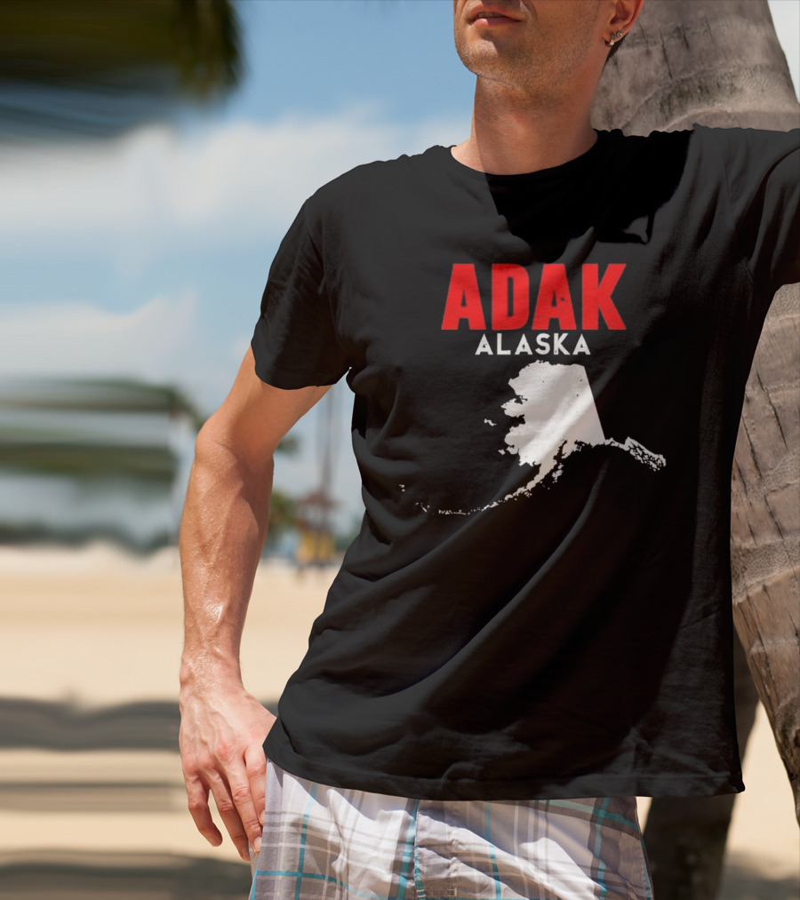 Adak Alaska State Map Travel USA Alaskan America T-Shirt
