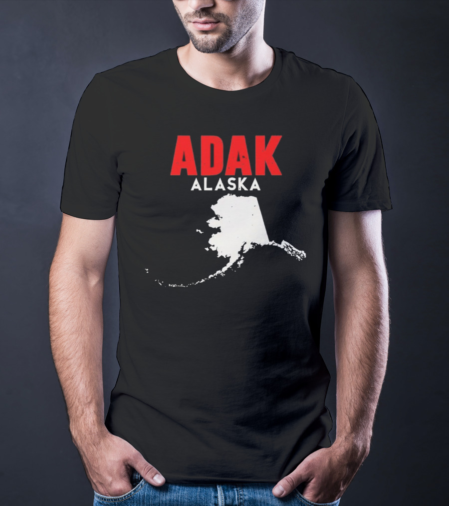 Adak Alaska State Map Travel USA Alaskan America T-Shirt