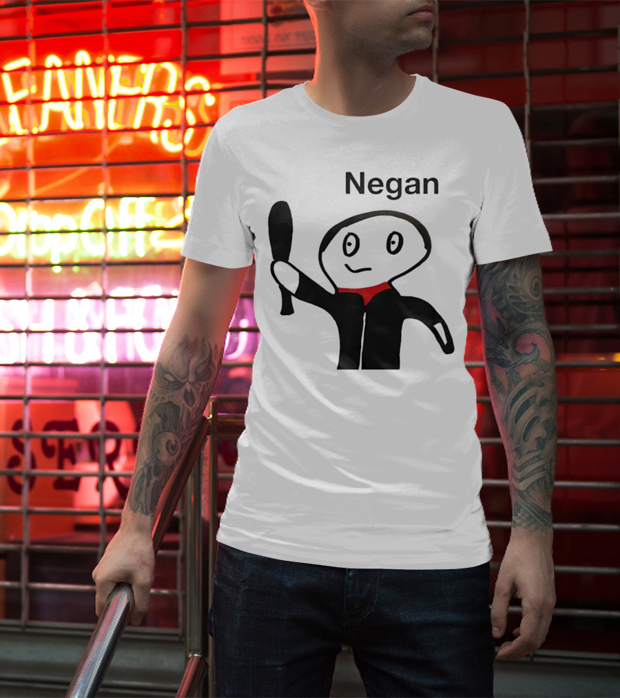 Negan Character With Bat From The Walking Dead T-Shirt