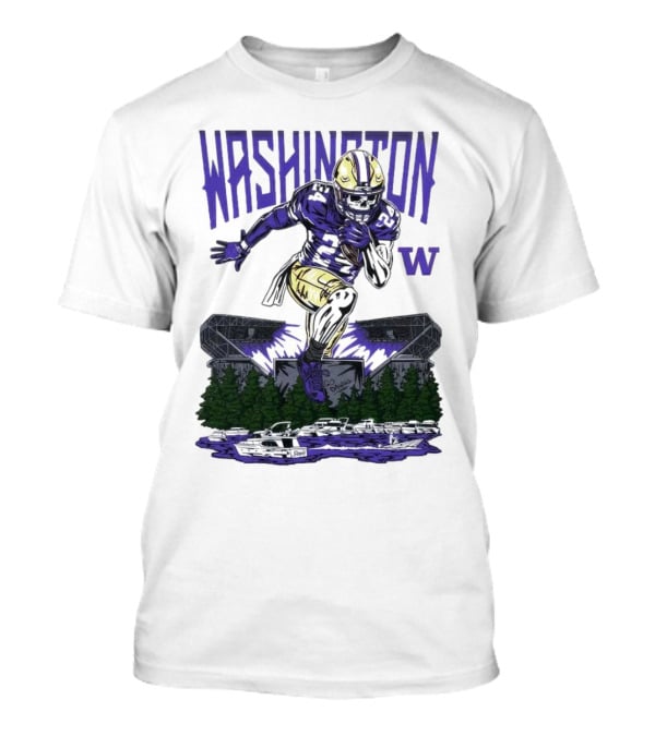 Washington Huskies Dawg Dash Immortal Football Stadium And Boats T-Shirt