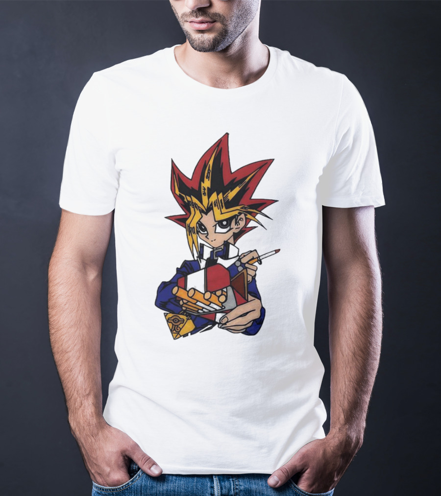 Yu-Gi-Oh Yugi Holding Cards With Millennium Puzzle T-Shirt