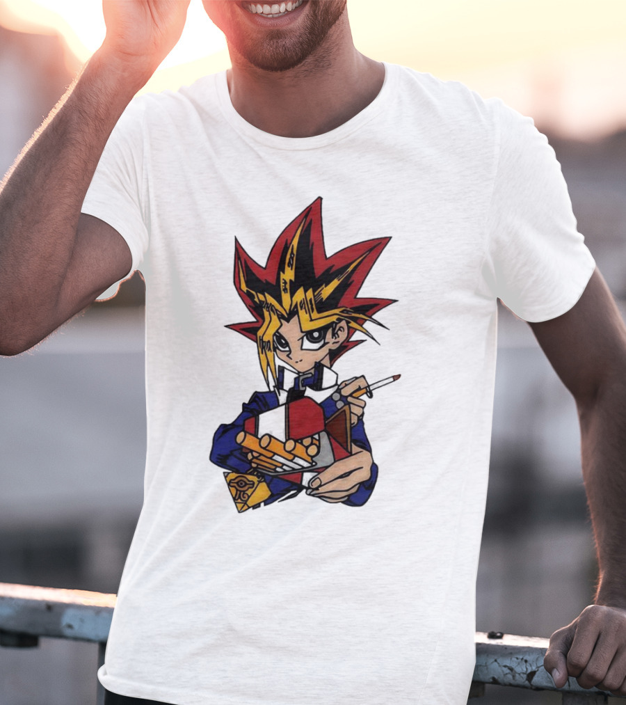 Yu-Gi-Oh Yugi Holding Cards With Millennium Puzzle T-Shirt