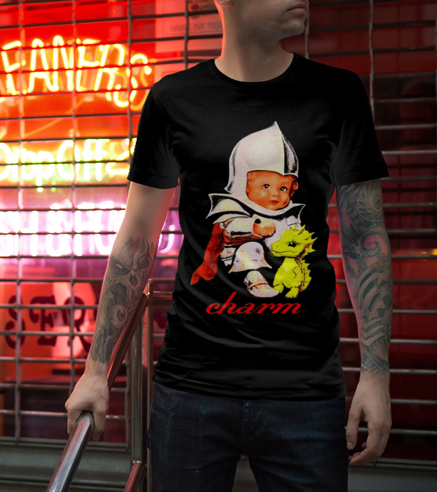 Claire Cottrill HQ Charm Dragon Knight Baby In Armor With Yellow Dragon T-Shirt