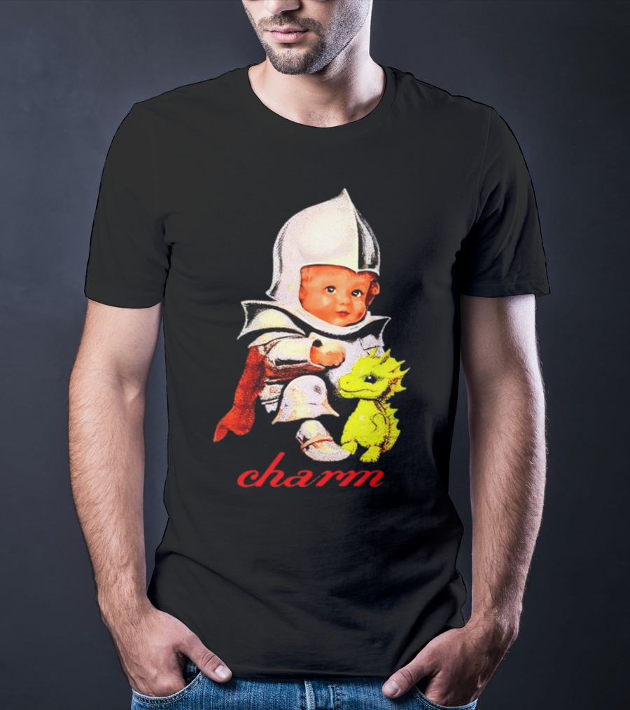 Claire Cottrill HQ Charm Dragon Knight Baby In Armor With Yellow Dragon T-Shirt