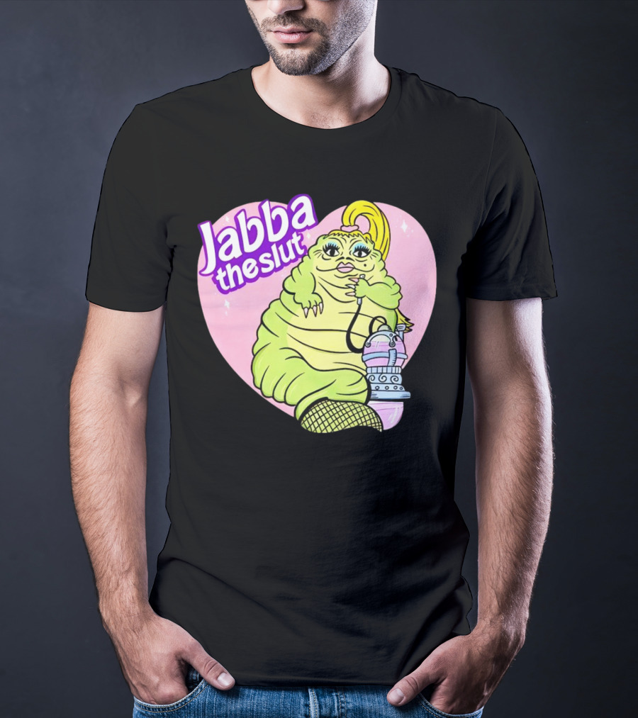 Jabba The Slut Parody Pink Heart Background T-Shirt
