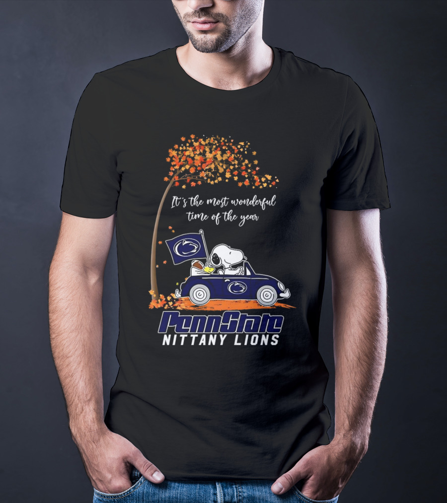 It's The Most Wonderful Time Of The Year Snoopy Driving Car Penn State Nittany Lions T-Shirt