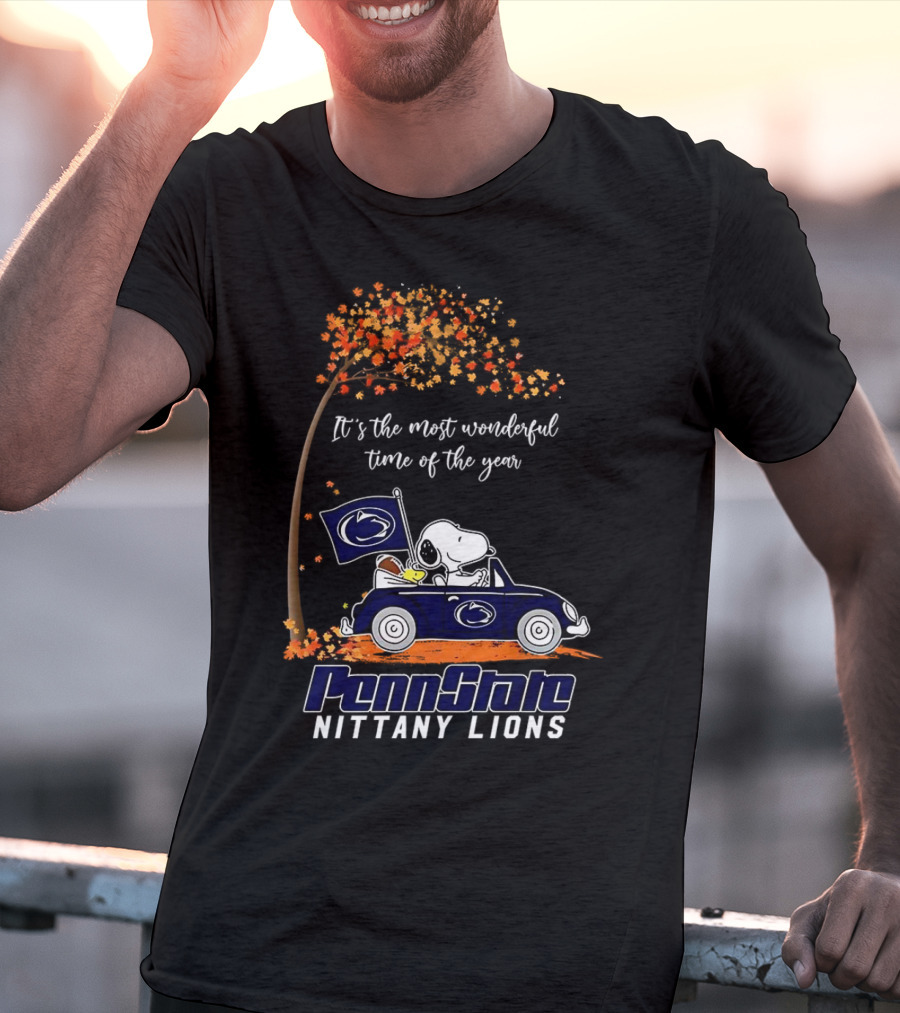 It's The Most Wonderful Time Of The Year Snoopy Driving Car Penn State Nittany Lions T-Shirt