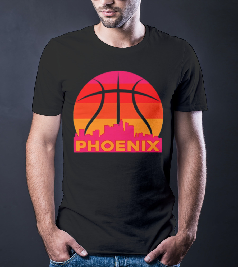 Phoenix Suns Sunset Basketball Skyline T-Shirt