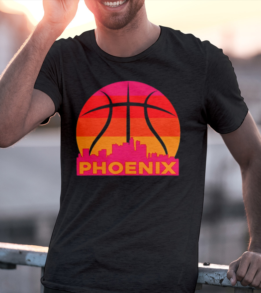 Phoenix Suns Sunset Basketball Skyline T-Shirt