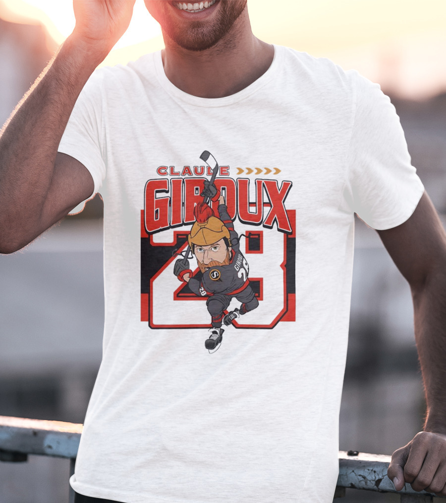 Claude Giroux Ottawa Senators Hockey Caricature Number 28 T-Shirt