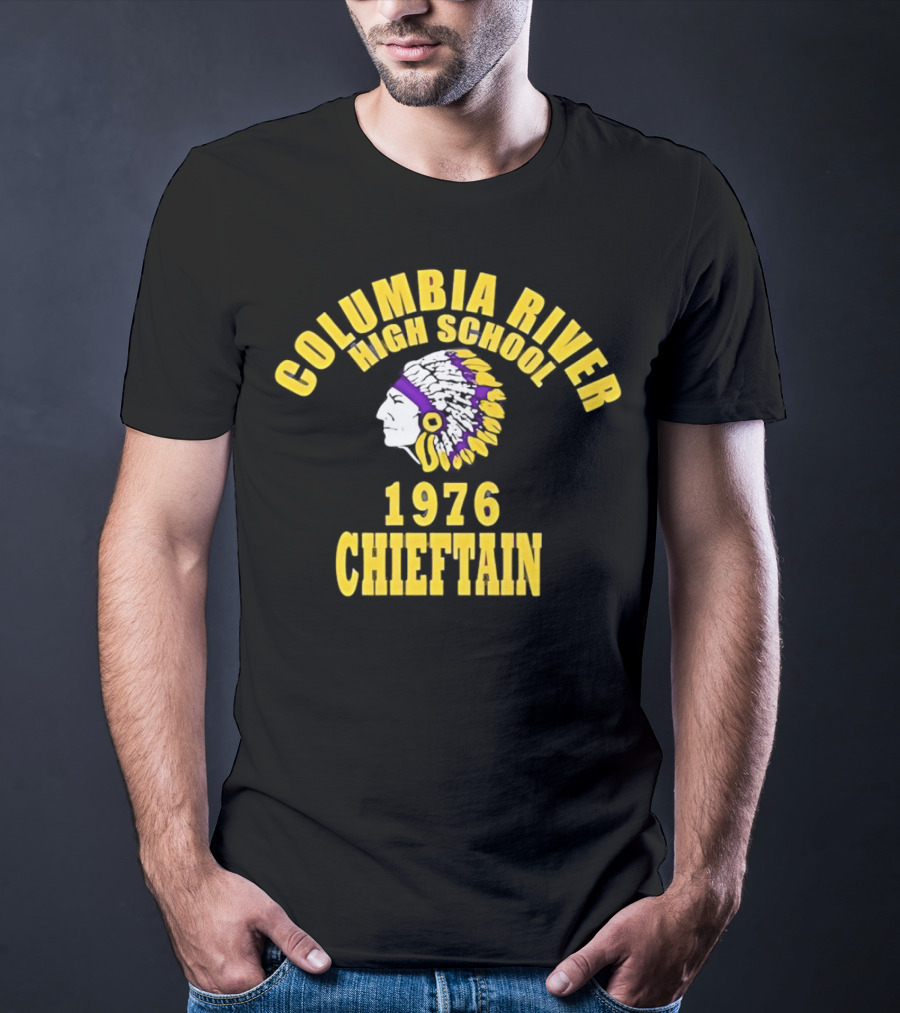 Columbia River High School 1976 Chieftain Indian Head T-Shirt