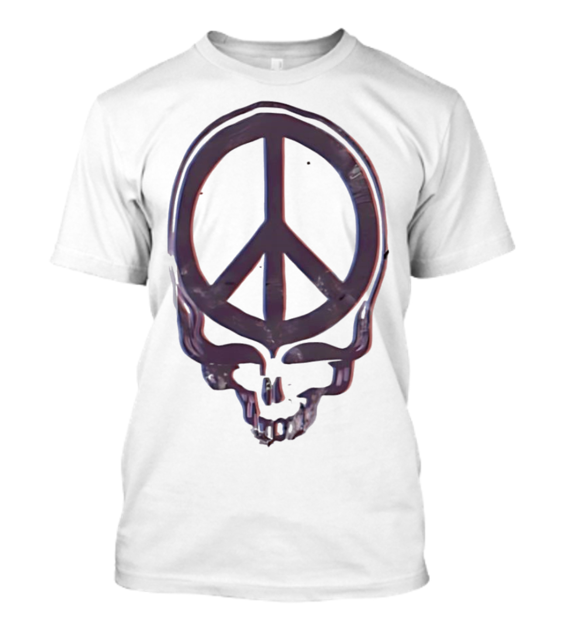 Peace Symbol Within Grateful Dead Skull T-Shirt