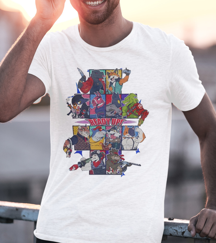Ready Up Honoring Dragoneer’s Legacy Anthro Characters Grid With Weapons T-Shirt
