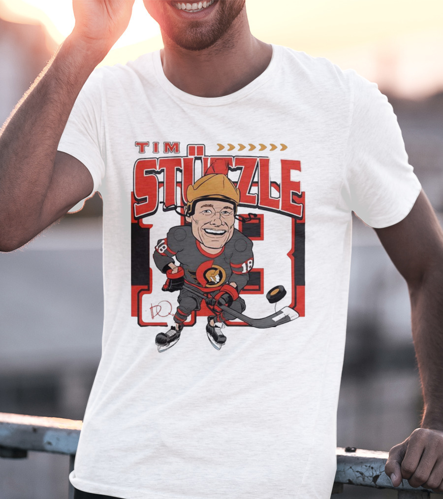 Tim Stützle Ottawa Senators Hockey Number 18 Caricature T-Shirt