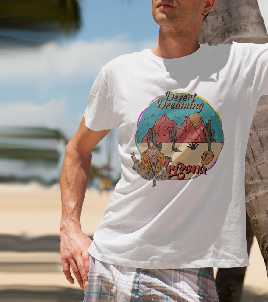 Desert Dreaming Arizona Vintage Cactus Sunset T-Shirt