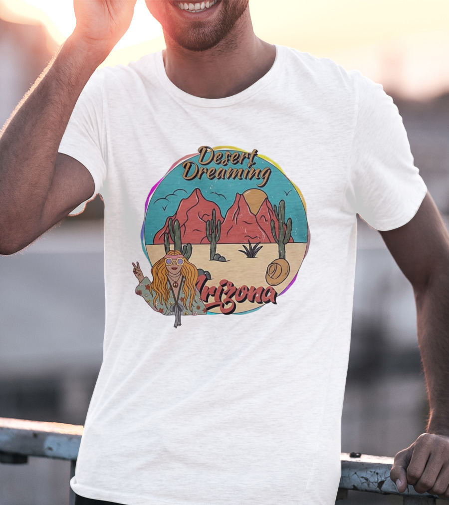 Desert Dreaming Arizona Vintage Cactus Sunset T-Shirt