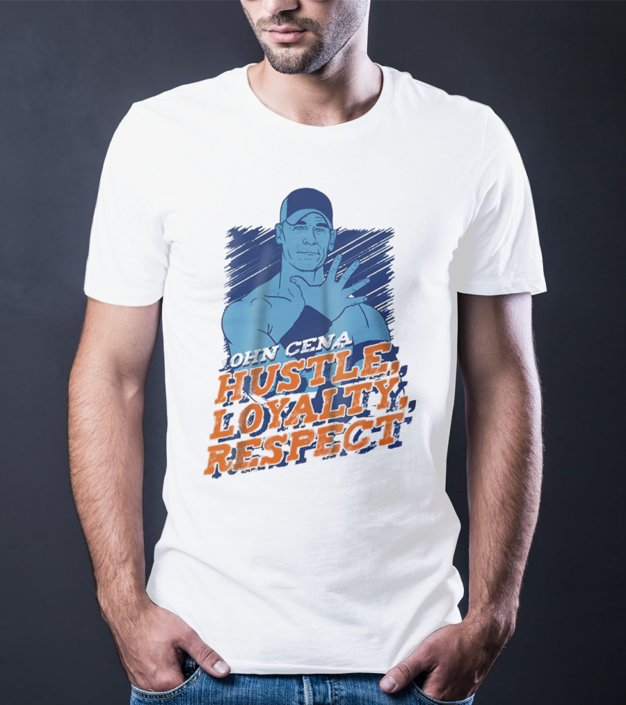 John Cena Hustle Loyalty Respect Blue Cap T-Shirt