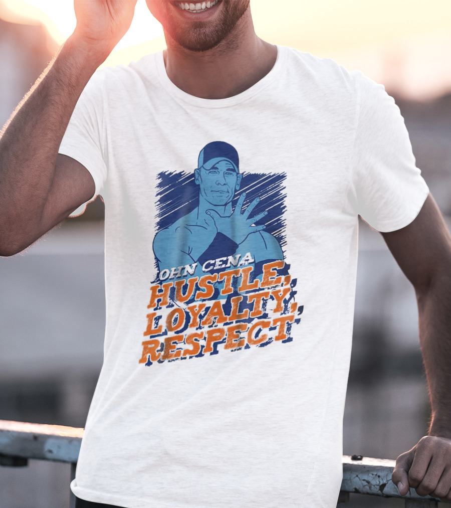 John Cena Hustle Loyalty Respect Blue Cap T-Shirt