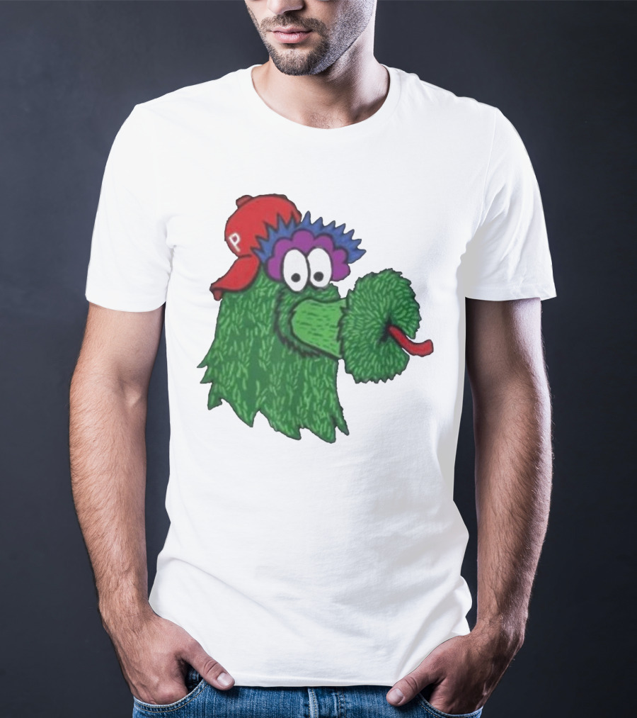 Phillie Phanatic Mascot Philadelphia Phillies Green Creature Red Cap T-Shirt