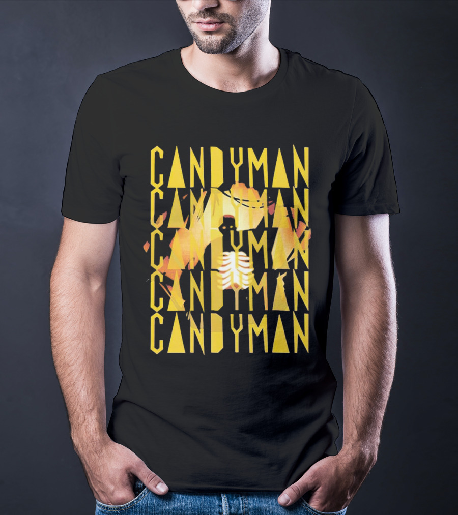 Candyman Movie Typography With Honeycomb And Ribcage T-Shirt