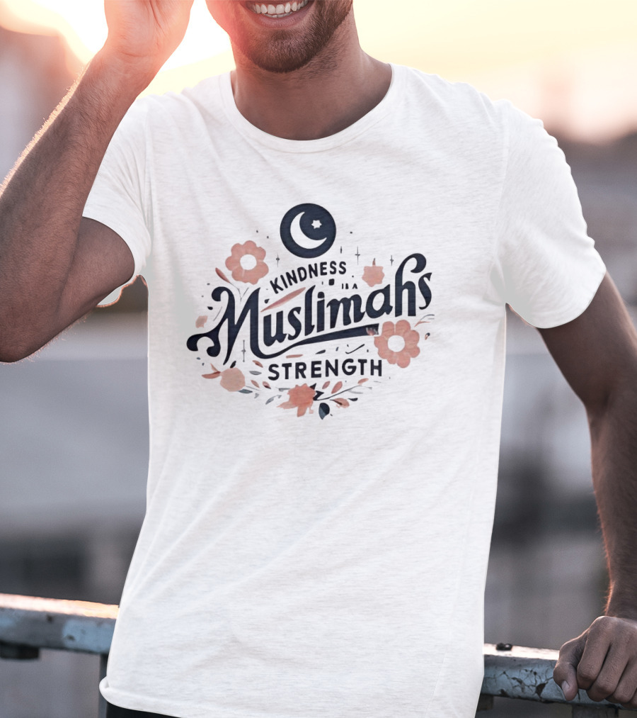 Kindness Muslimahs Strength Moon Floral Elements T-Shirt