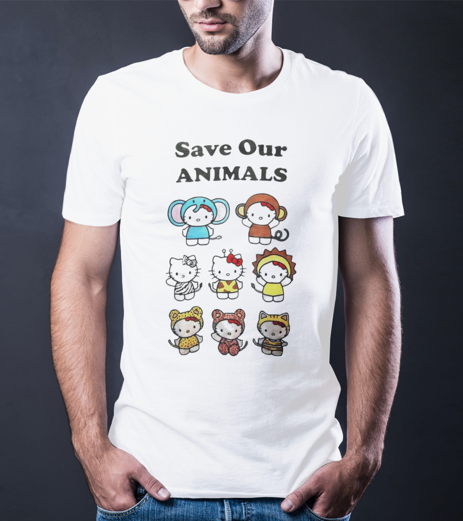 Save Our Animals Hello Kitty Series Pamela Anderson Collaboration T-Shirt