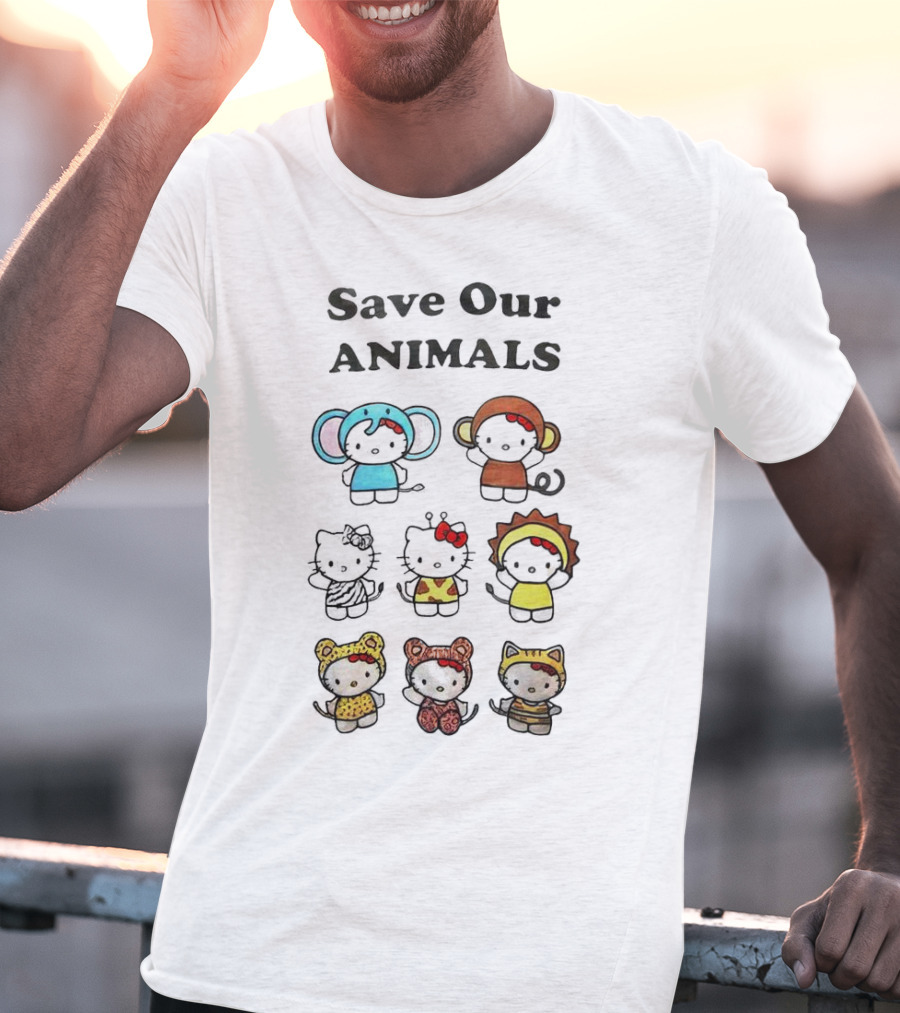 Save Our Animals Hello Kitty Series Pamela Anderson Collaboration T-Shirt