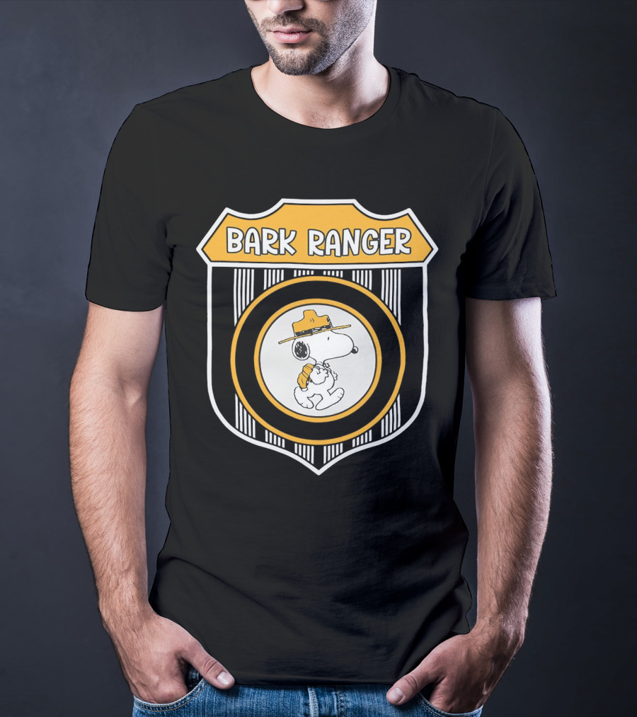 Peanuts Snoopy Bark Ranger Badge With Hat And Backpack T-Shirt