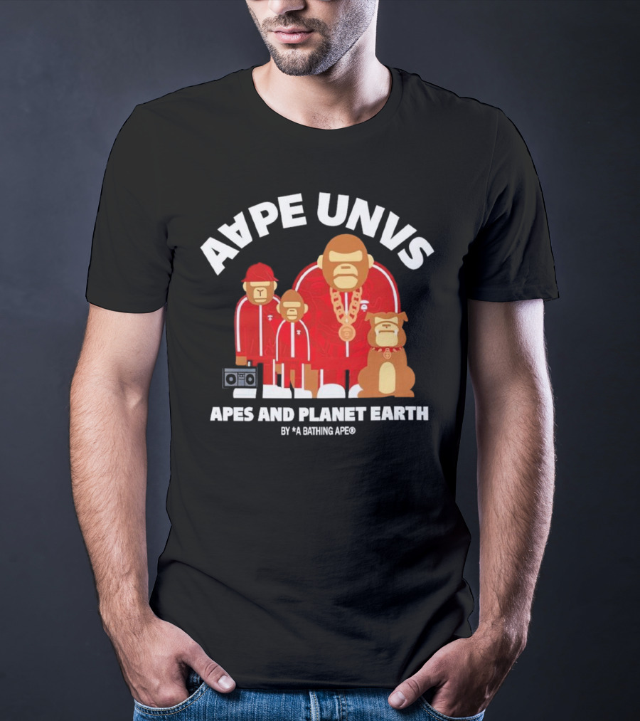 AAPE UNVS Apes And Planet Earth By A Bathing Ape T-Shirt