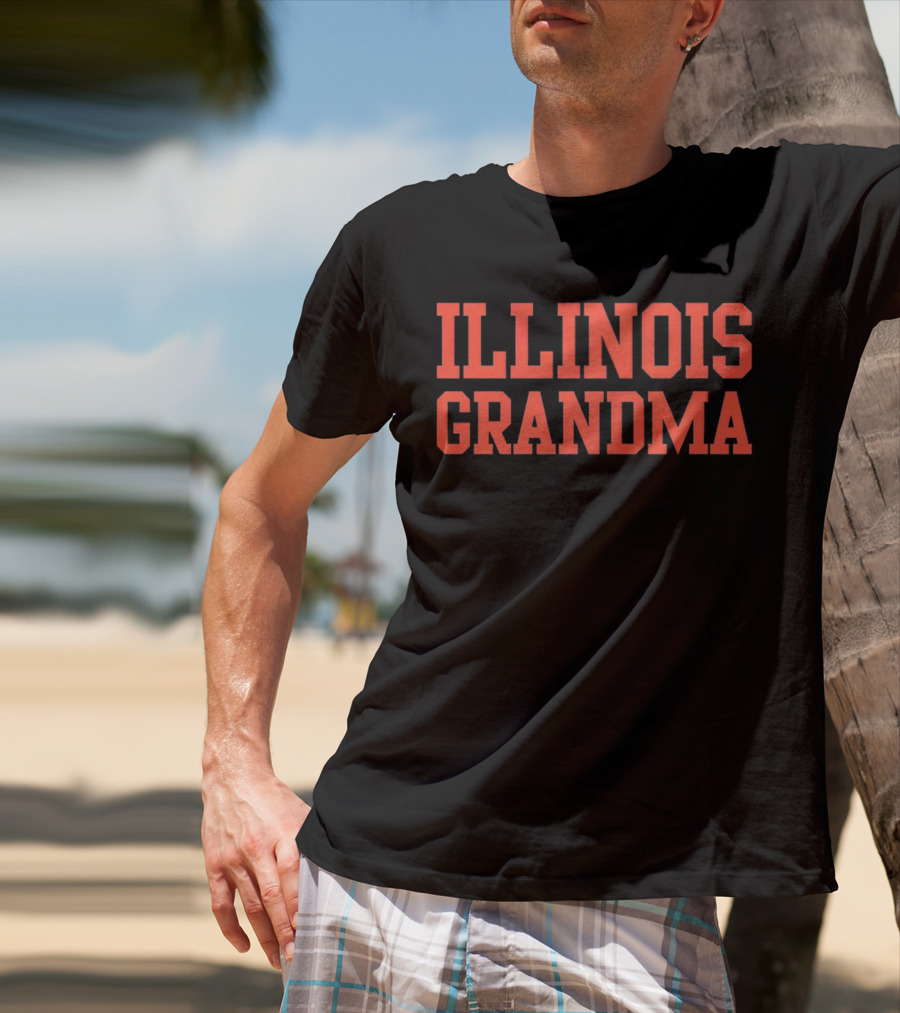 Illinois Grandma Bold Orange Text T-Shirt