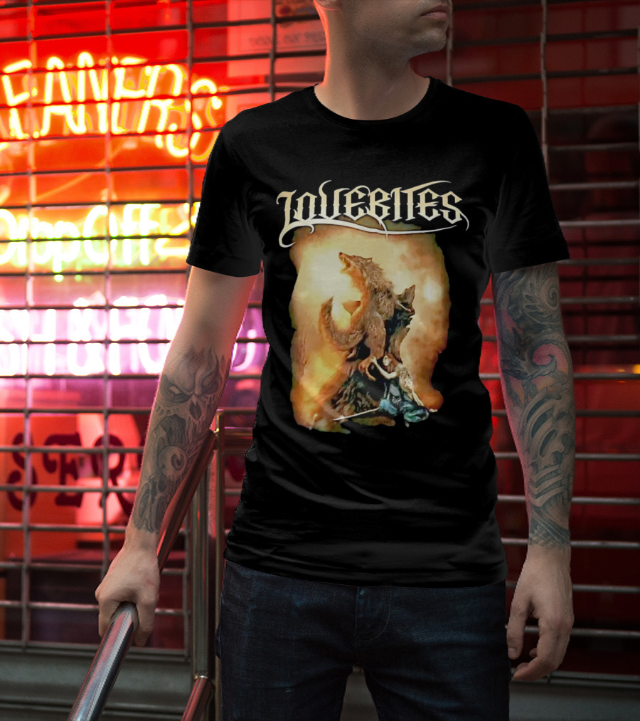 LOVEBITES Wolf Warrior Art With Knight And Sword T-Shirt