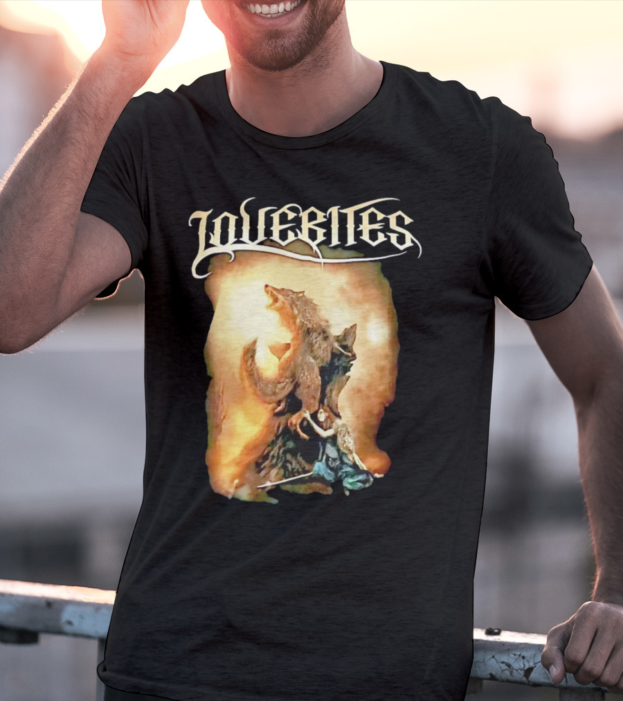 LOVEBITES Wolf Warrior Art With Knight And Sword T-Shirt