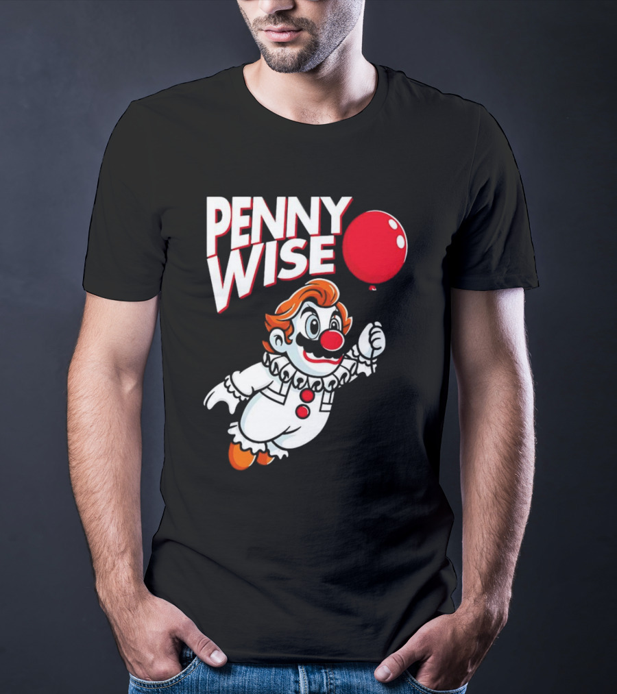 Pennywise Mario Mashup With Red Balloon T-Shirt
