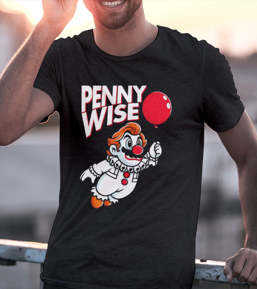 Pennywise Mario Mashup With Red Balloon T-Shirt