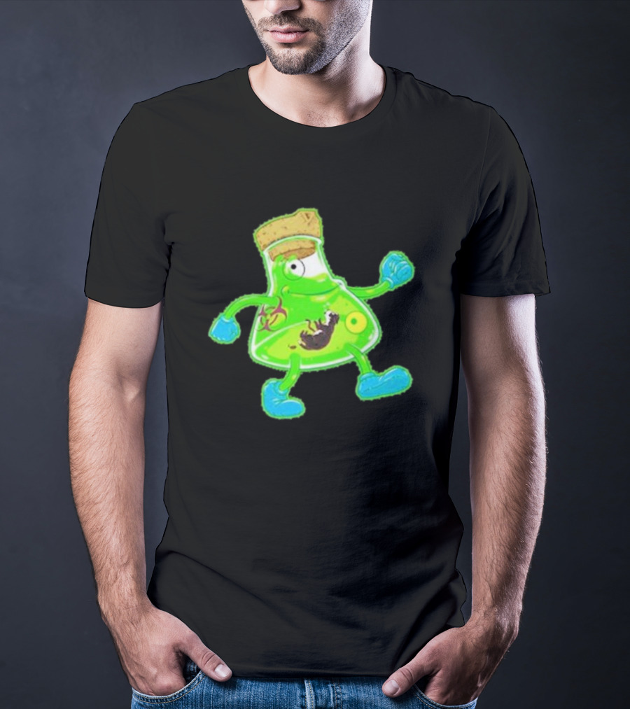 Toxic Soy Monster Beaker Creature With Biohazard T-Shirt