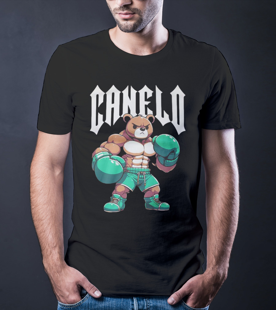 Canelo Bear Boxer Gloves Cartoon T-Shirt