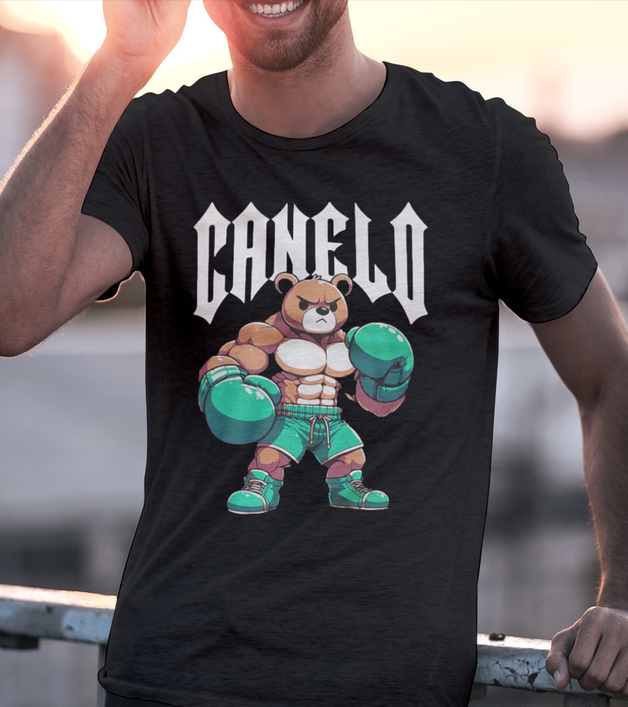 Canelo Bear Boxer Gloves Cartoon T-Shirt