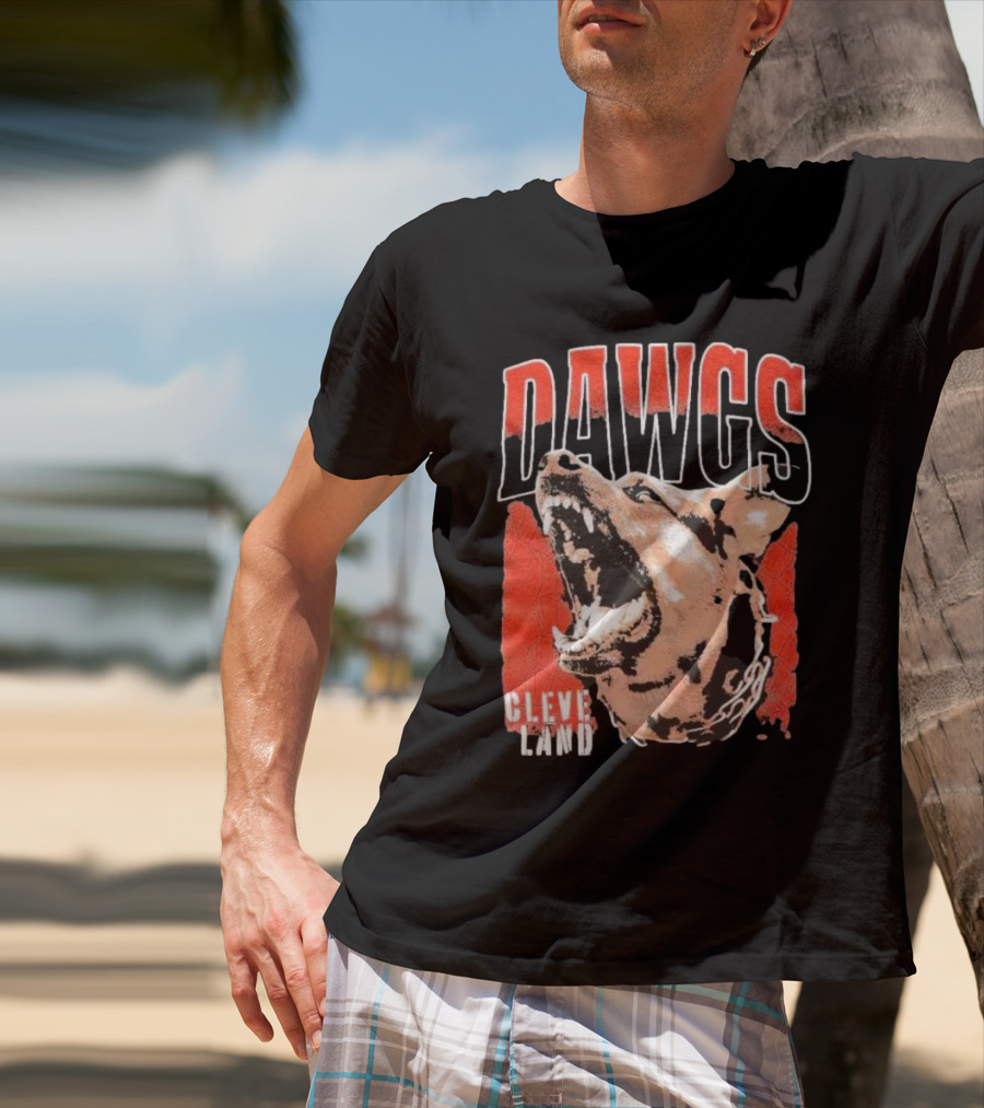 DAWGS Cleveland Browns Vintage Retro Fierce Dog T-Shirt