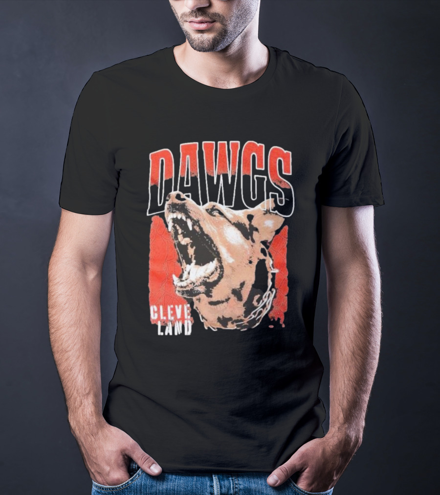 DAWGS Cleveland Browns Vintage Retro Fierce Dog T-Shirt
