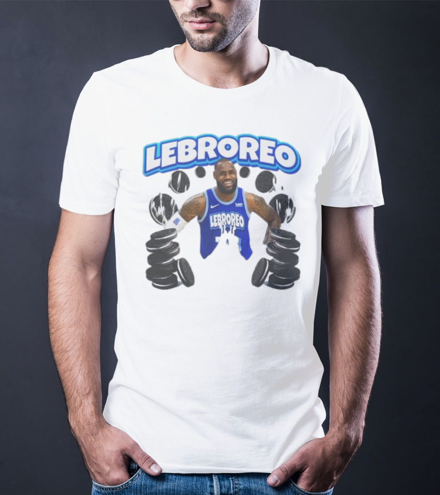 LeBrOreo LeBron James Blue Basketball Jersey Oreo Cookies T-Shirt