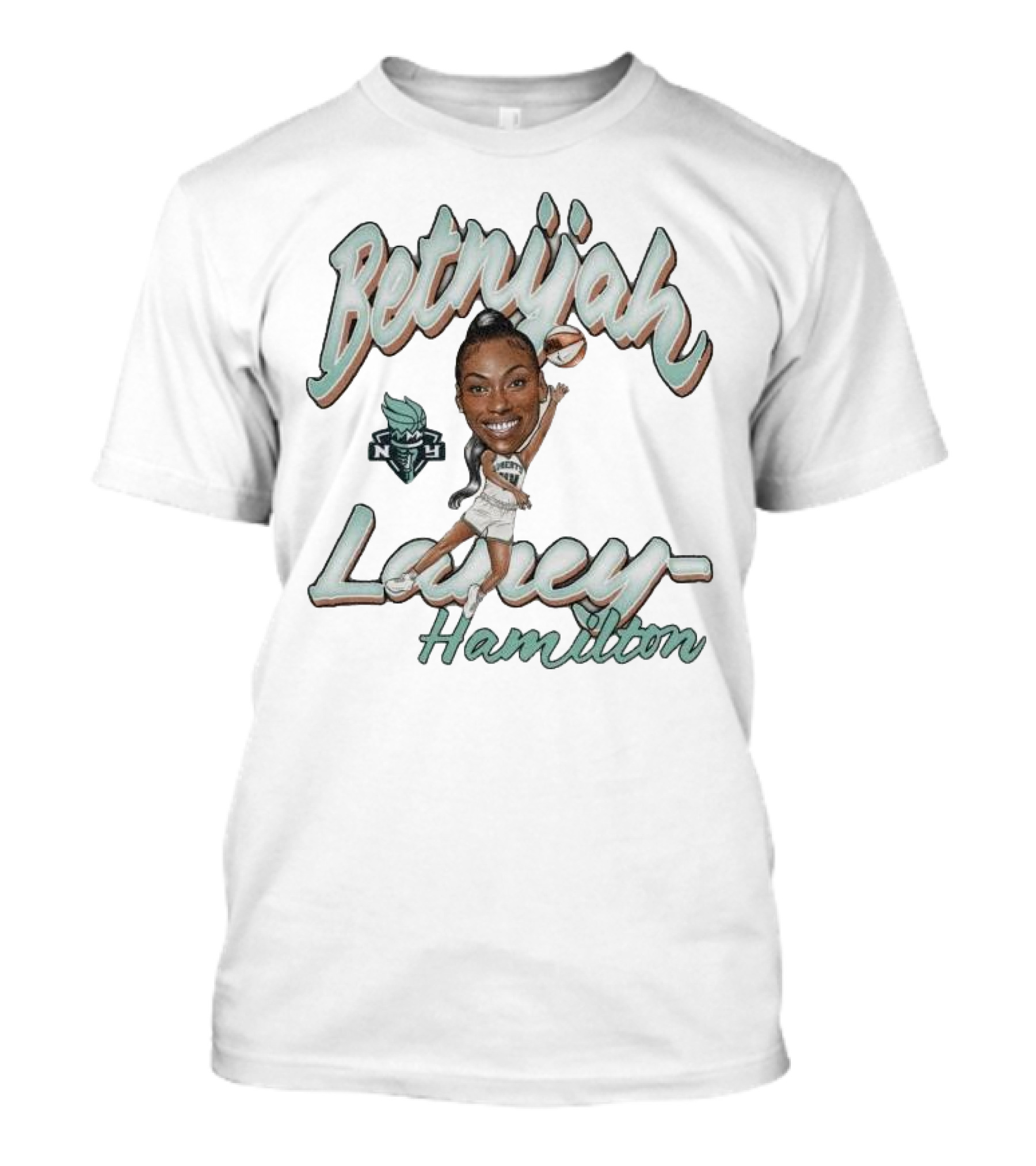 Betnijah Laney-Hamilton New York Liberty Basketball Caricature T-Shirt